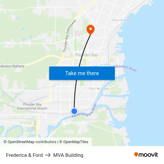 Frederica & Ford to MVA Building map