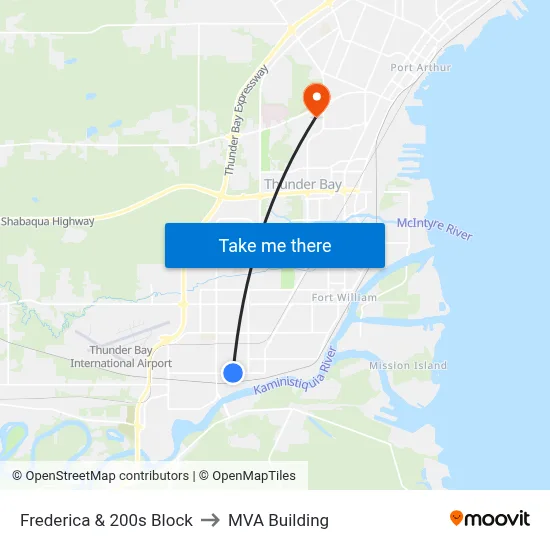 Frederica & 200s Block to MVA Building map