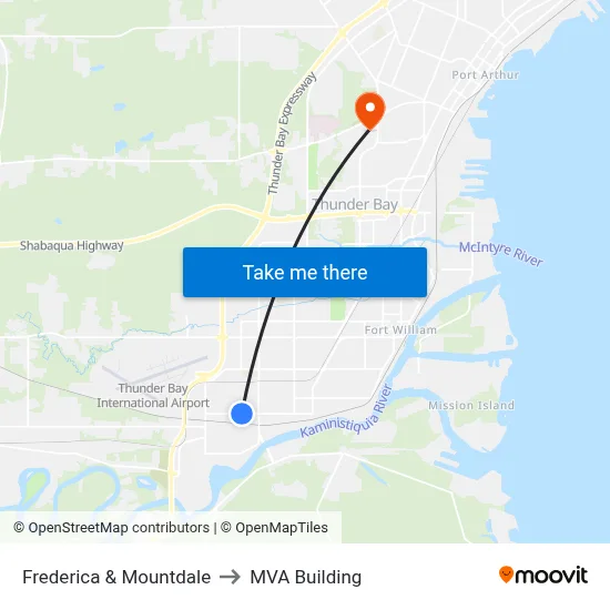 Frederica & Mountdale to MVA Building map
