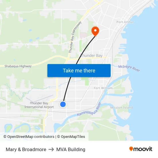 Mary & Broadmore to MVA Building map