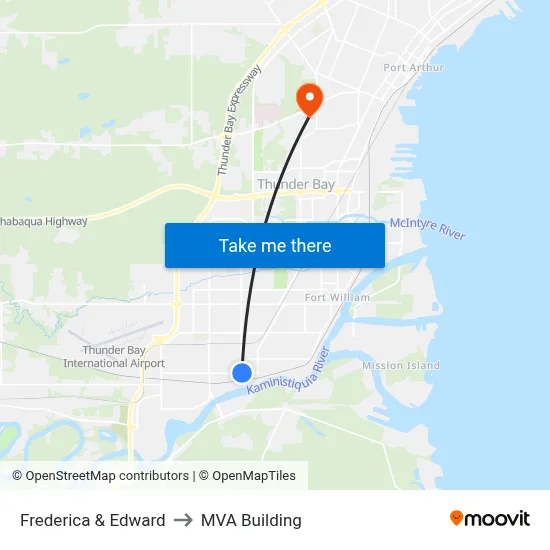 Frederica & Edward to MVA Building map