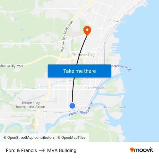 Ford & Francis to MVA Building map