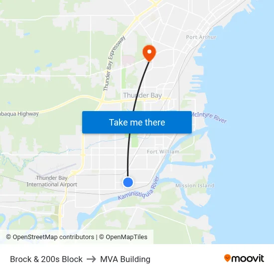 Brock & 200s Block to MVA Building map