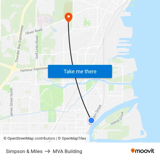 Simpson & Miles to MVA Building map