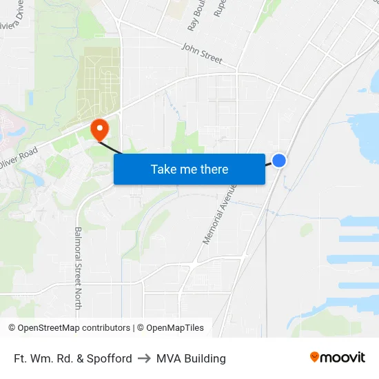 Ft. Wm. Rd. & Spofford to MVA Building map