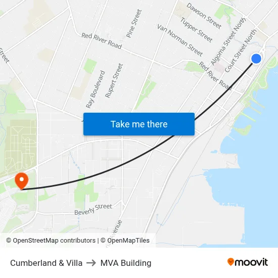 Cumberland & Villa to MVA Building map