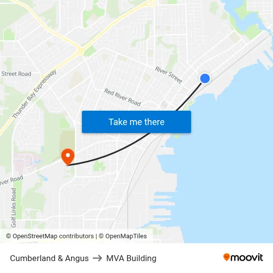 Cumberland & Angus to MVA Building map