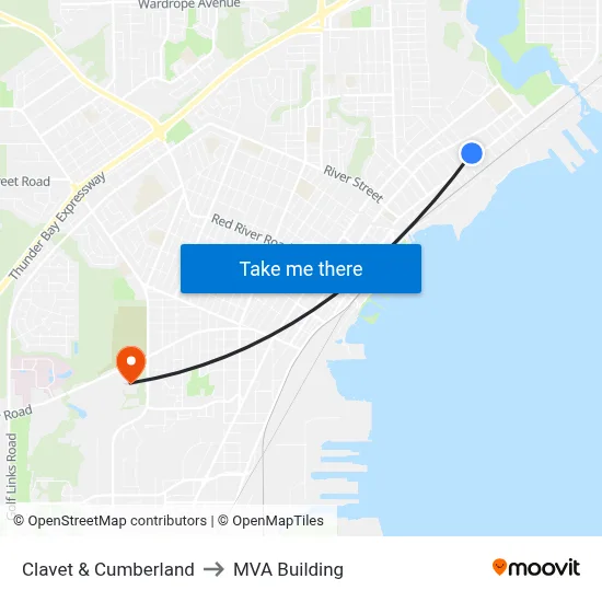Clavet & Cumberland to MVA Building map