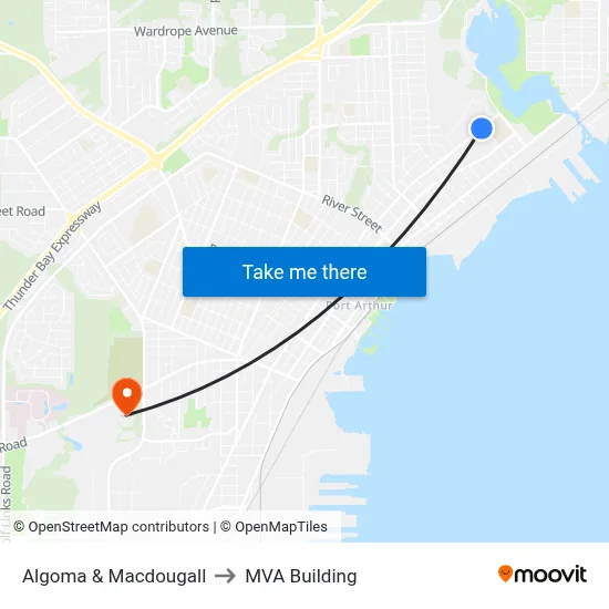 Algoma & Macdougall to MVA Building map
