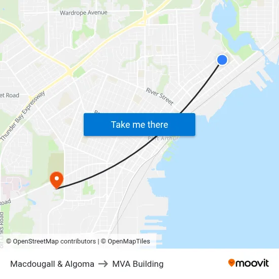 Macdougall & Algoma to MVA Building map