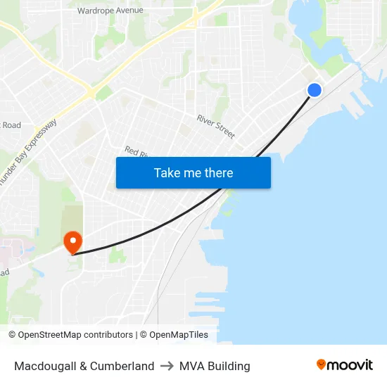 Macdougall & Cumberland to MVA Building map