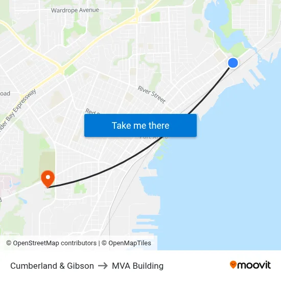 Cumberland & Gibson to MVA Building map