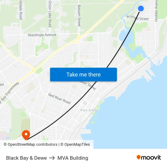 Black Bay & Dewe to MVA Building map