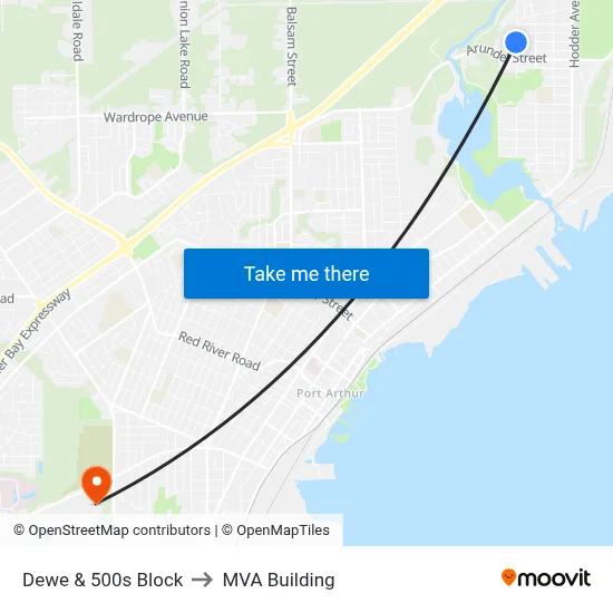 Dewe & 500s Block to MVA Building map