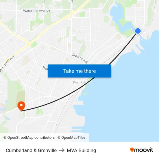 Cumberland & Grenville to MVA Building map