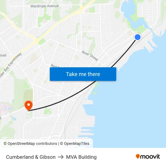 Cumberland & Gibson to MVA Building map