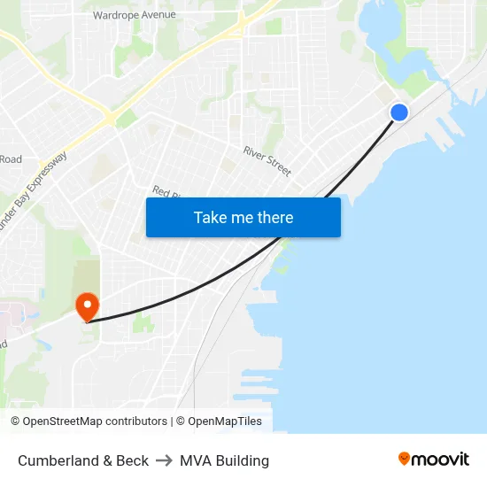 Cumberland & Beck to MVA Building map