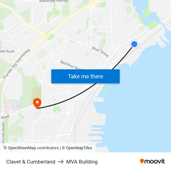 Clavet & Cumberland to MVA Building map