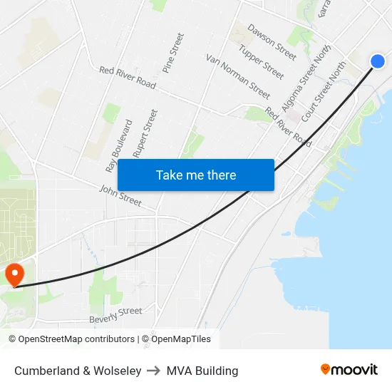 Cumberland & Wolseley to MVA Building map