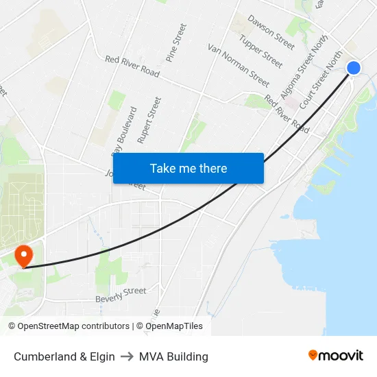 Cumberland & Elgin to MVA Building map