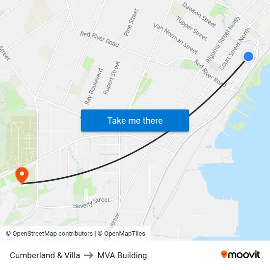 Cumberland & Villa to MVA Building map