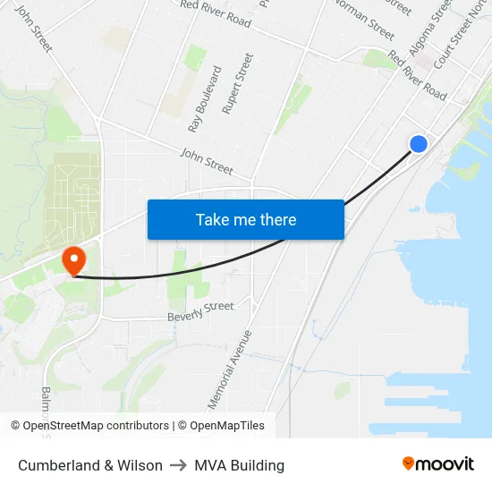 Cumberland & Wilson to MVA Building map