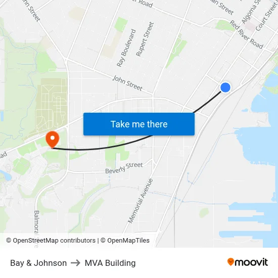 Bay & Johnson to MVA Building map