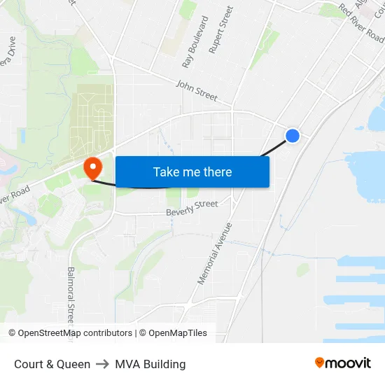 Court & Queen to MVA Building map
