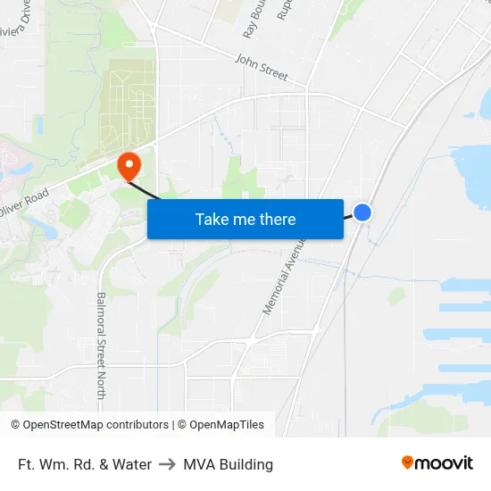 Ft. Wm. Rd. & Water to MVA Building map