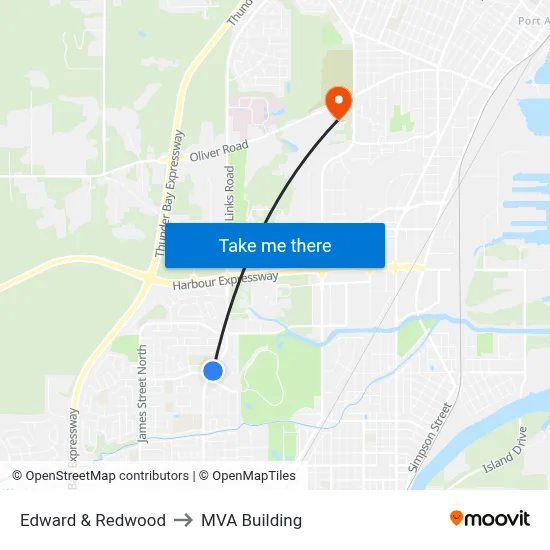 Edward & Redwood to MVA Building map