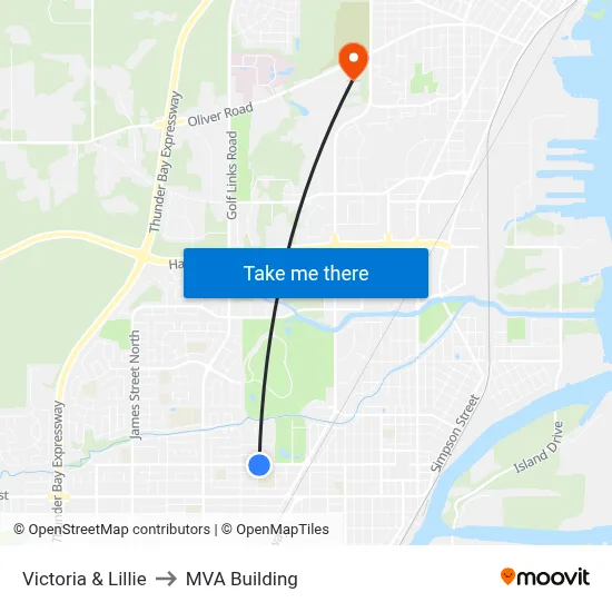 Victoria & Lillie to MVA Building map