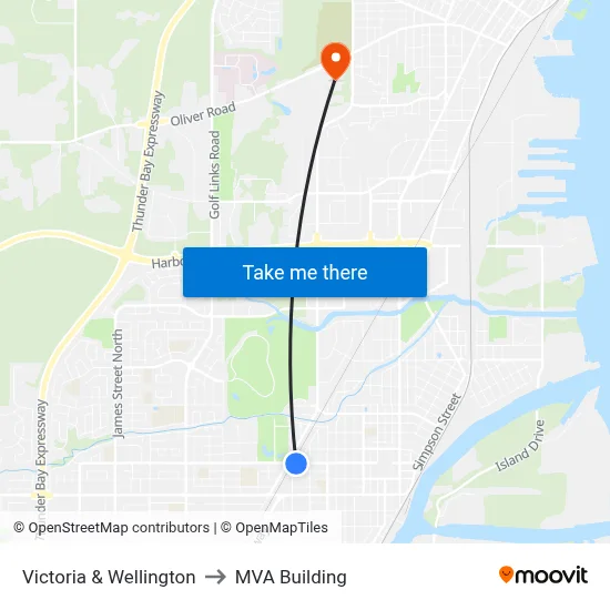 Victoria & Wellington to MVA Building map