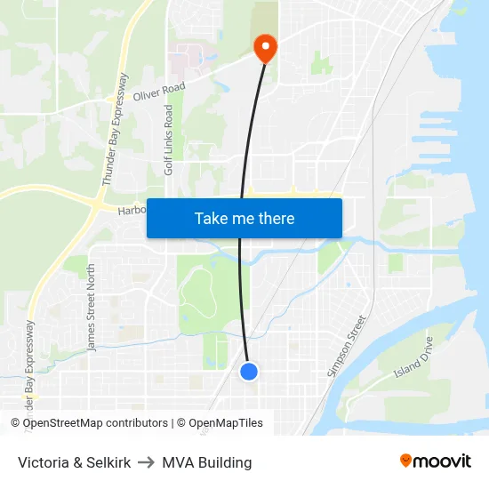 Victoria & Selkirk to MVA Building map