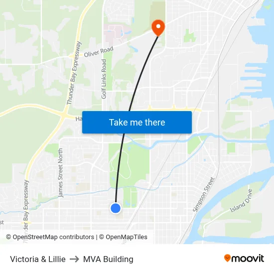Victoria & Lillie to MVA Building map