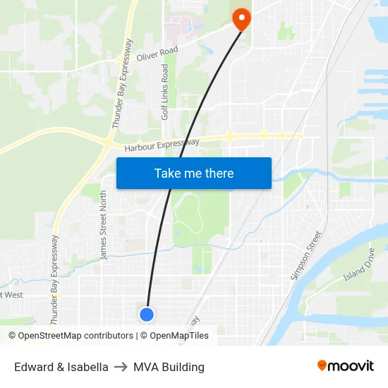 Edward & Isabella to MVA Building map