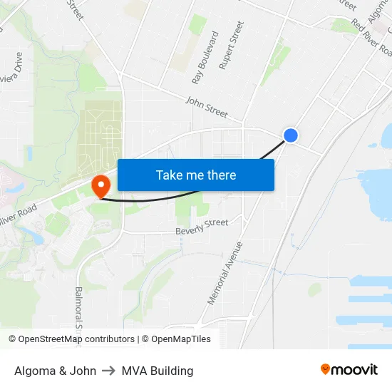 Algoma & John to MVA Building map