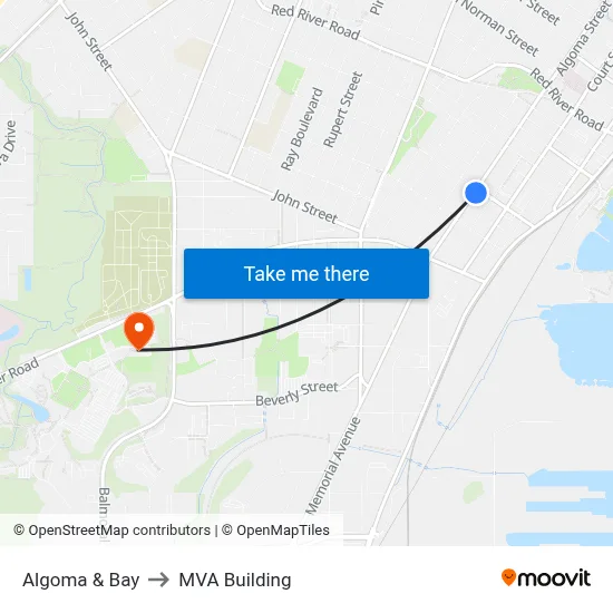 Algoma & Bay to MVA Building map