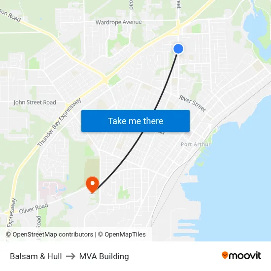 Balsam & Hull to MVA Building map