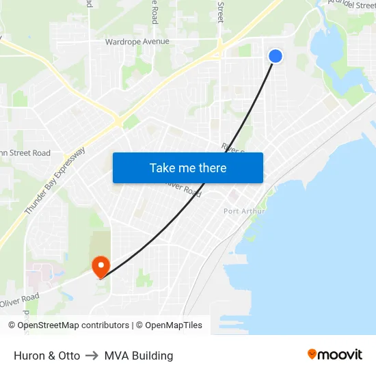 Huron & Otto to MVA Building map