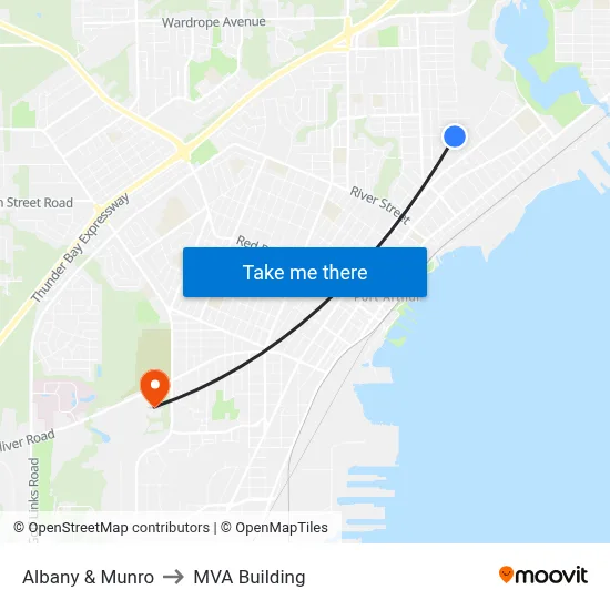 Albany & Munro to MVA Building map