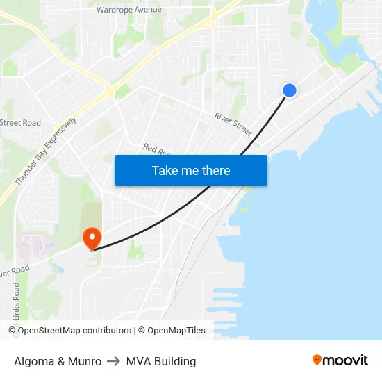Algoma & Munro to MVA Building map