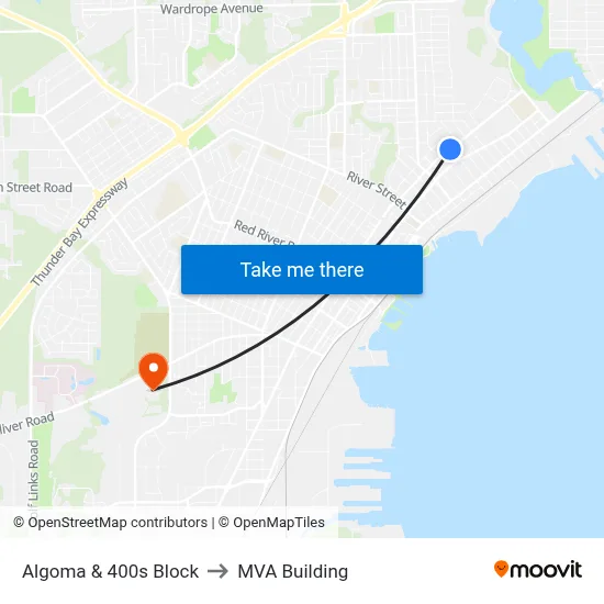 Algoma & 400s Block to MVA Building map