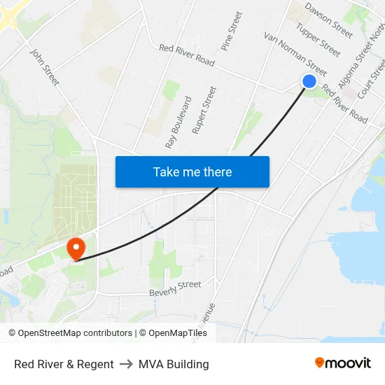 Red River & Regent to MVA Building map
