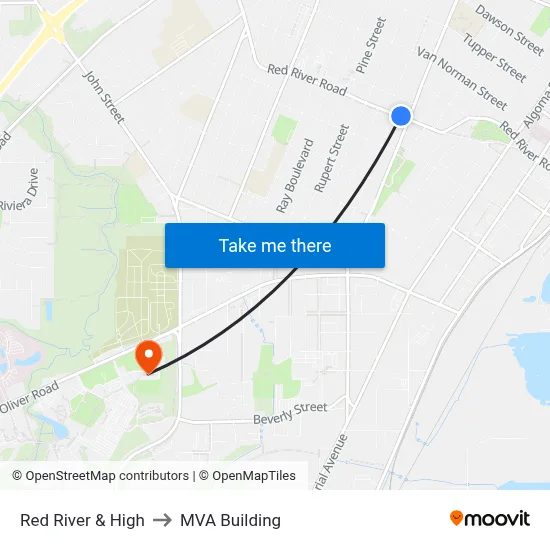 Red River & High to MVA Building map
