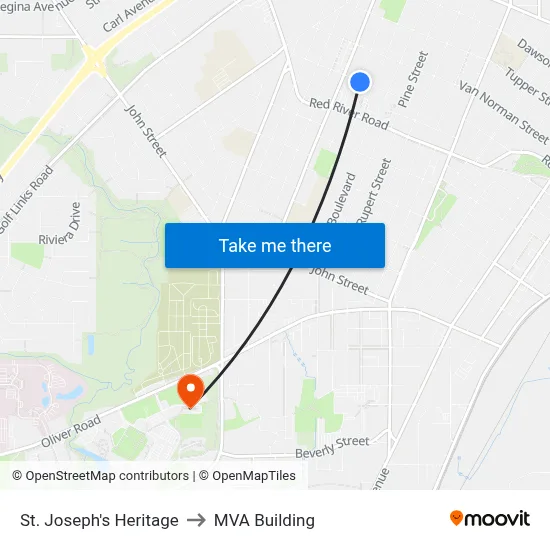 St. Joseph's Heritage to MVA Building map