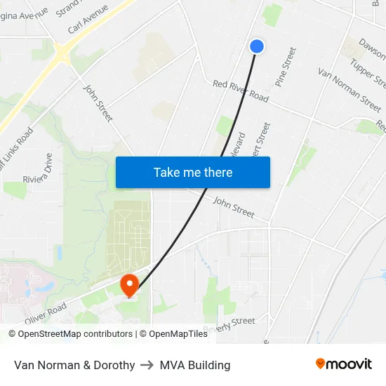 Van Norman & Dorothy to MVA Building map