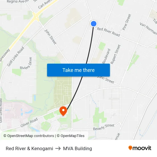 Red River & Kenogami to MVA Building map