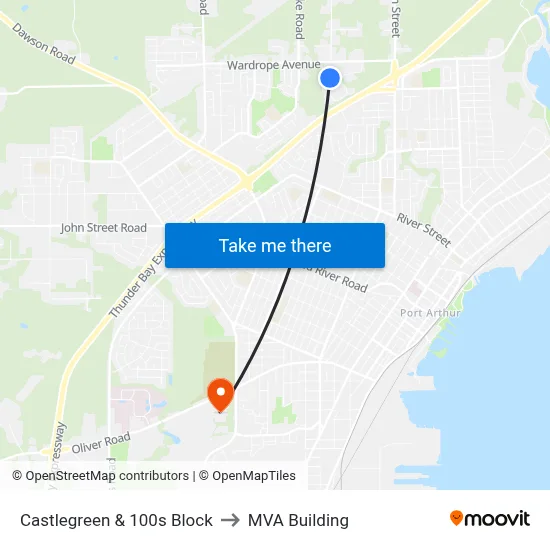Castlegreen & 100s Block to MVA Building map