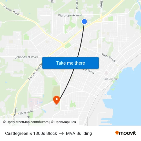 Castlegreen & 1300s Block to MVA Building map