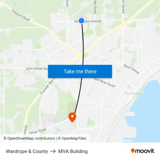 Wardrope & County to MVA Building map